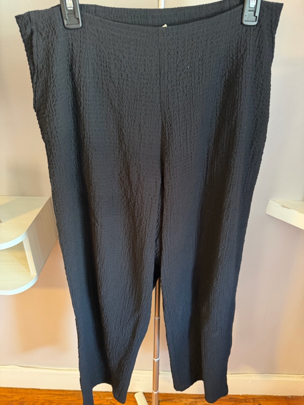 ExOfficio Black Textured Wide-Leg Pants